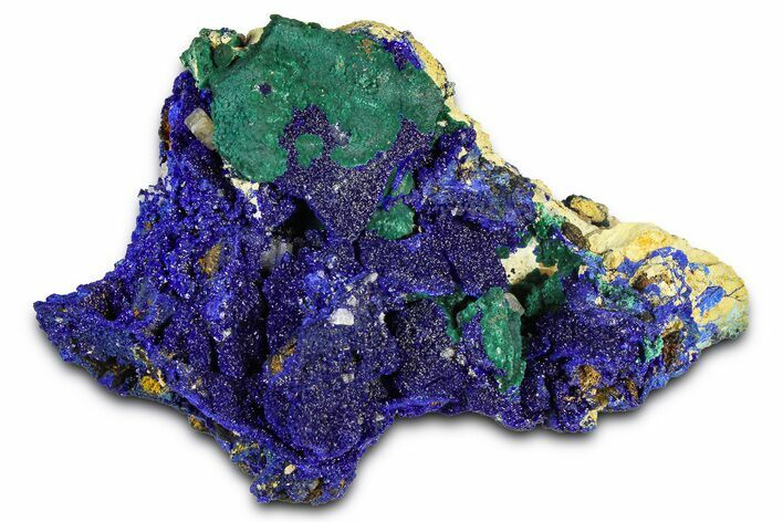 Sparkling Blue Azurite & Green Malachite on Matrix - Congo #372238